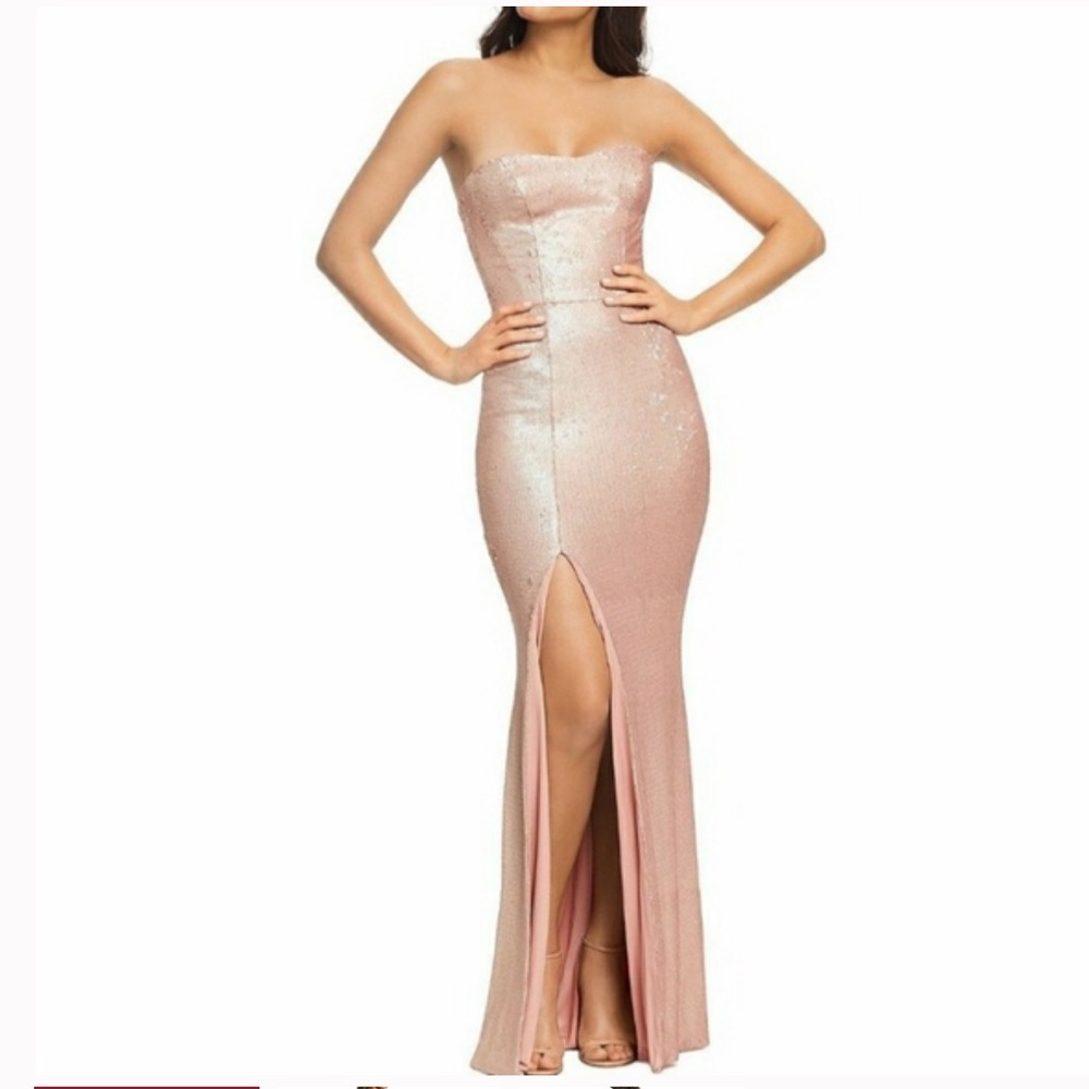 Dress the Population Ellen Sequined Strapless Gown